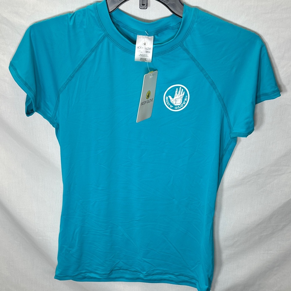 Body Glove Teal Short Sleeve Women's Swim Top Rashguard UPF 50